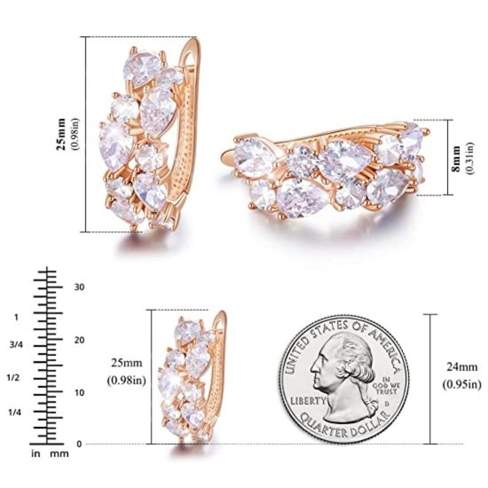 NEW Sparkling Bling Swarovski Crystal Earrings - Picture 5 of 8